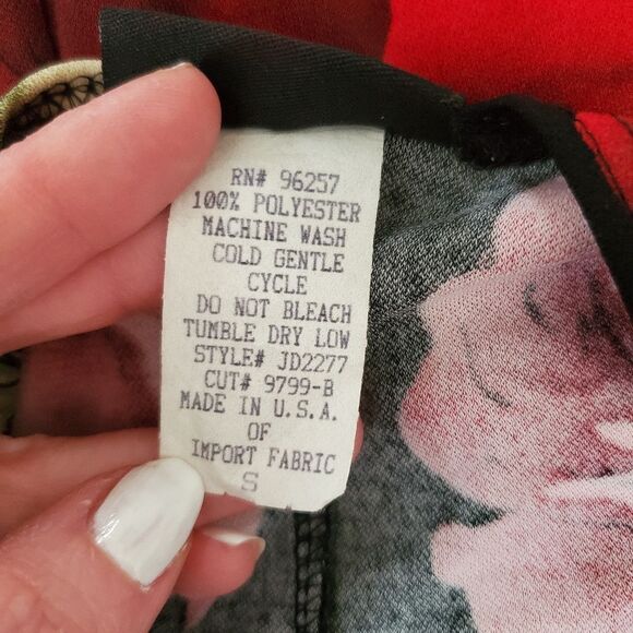 Vintage Perseption Floral Rose Print Halter Dress Made in USA Size Small - Picture 6 of 6